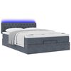 vidaXL Ottoman bed met matras en LED's 140x190cm fluweel donkergrijs