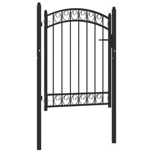 vidaXL Hekpoort EMMEN met gebogen bovenzijde staal 100x98,5 cm zwart
