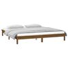 vidaXL Bedframe LED massief hout honingbruin 140x190 cm