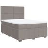 vidaXL Boxspring met matras stof taupe 140x190 cm