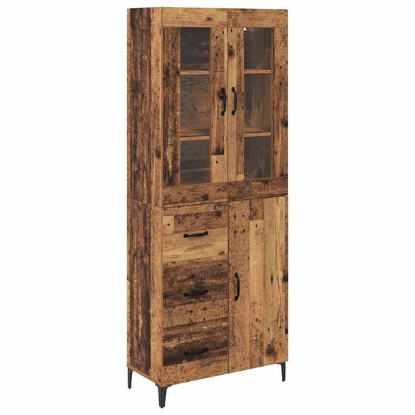 vidaXL Highboard met lade Oud Hout 69,5 x 34 x 180 cm Bewerkt hout