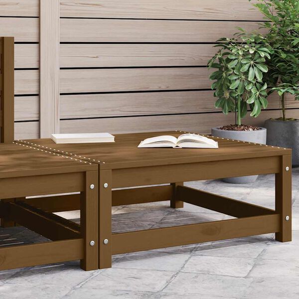 vidaXL Tuinvoetenbank 70x70x30 cm massief grenenhout honingbruin