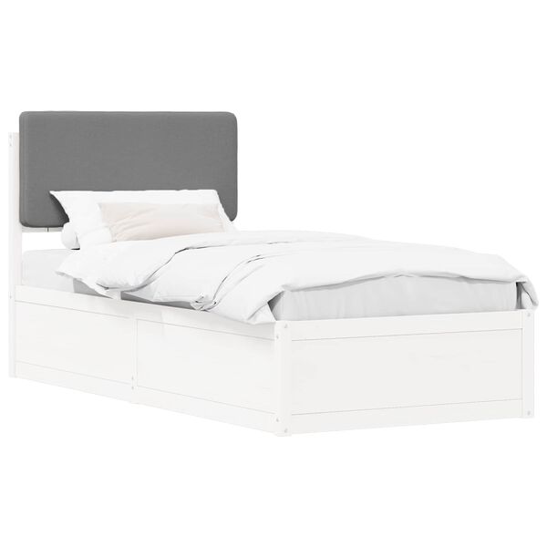 vidaXL Bedframe met Gevoerd Hoofdgedeelte Lichtgrijs 80 x 200 cm