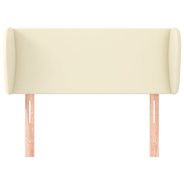 vidaXL Hoofdbord met randen 93x23x78/88 cm kunstleer cr&egrave;mekleurig