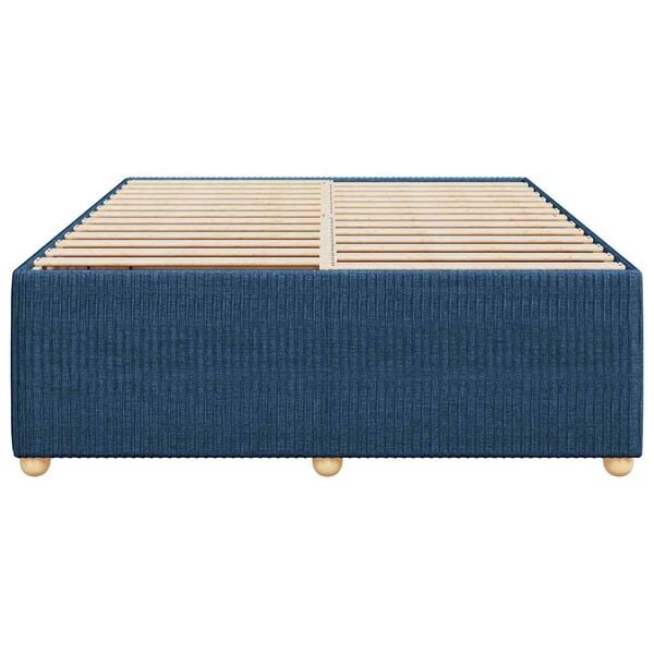 vidaXL Bedframe zonder matras stof blauw 140x190 cm