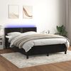 vidaXL Boxspring met matras en LED fluweel zwart 140x190 cm