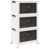 vidaXL Opbergbox stapelbaar met wielen 3-laags 28 L 48,5x29,5x86 cm