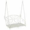 vidaXL Schommelbank Staal 105,5 x 61 x 56 cm Antiek wit