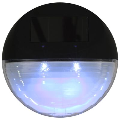 vidaXL LED-wandlampen solar rond zwart 12 st