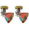 vidaXL Wand- / plafondlampen industrieel 2 st gerecycled E27 17x24 cm