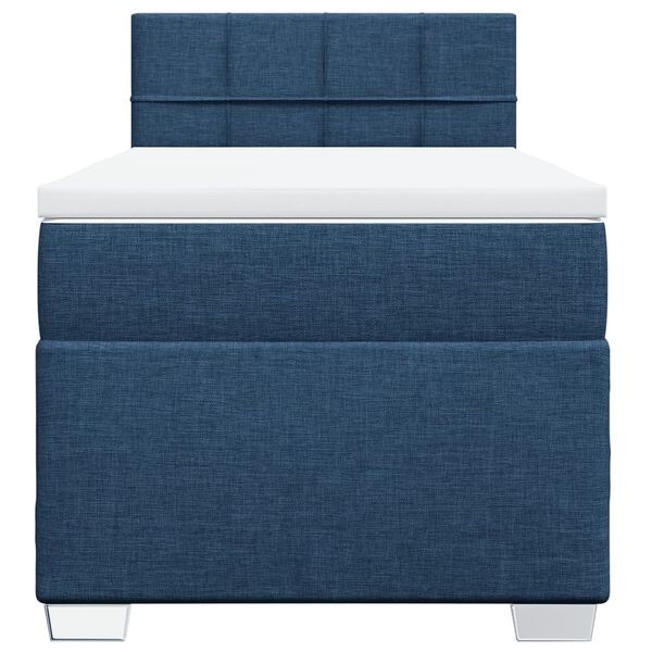 vidaXL Boxspring met matras stof blauw 90x190 cm