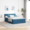 vidaXL Ottoman bed met matras en LED's 140x190cm fluweel donkerblauw