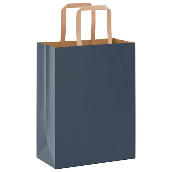 vidaXL Papieren zakken 250 st met hengsels 21x11x28 cm blauw