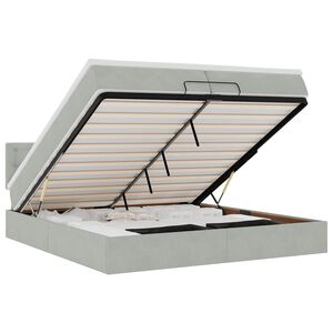 vidaXL Ottoman bed met matras 200x200 cm fluweel lichtgrijs