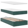 vidaXL Bed poef met matras en LED's 90x200 cm fluweel donkergroen