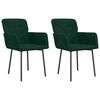 vidaXL Eetkamerstoelen 2 st fluweel donkergroen