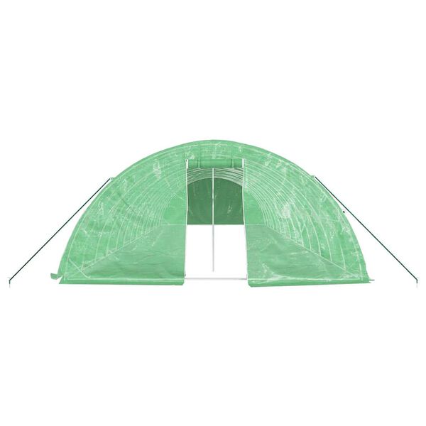 vidaXL Tuinkas met stalen frame 70 m&sup2; 14x5x2,3 m groen