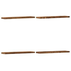 vidaXL Wandschappen 4 st 40x10x1,5 cm bewerkt hout oud houtkleurig