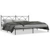 vidaXL Bedframe met hoofdbord metaal zwart 200x200 cm