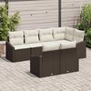 vidaXL Bankstel met kussen 7 pcs Bruin poly rattan