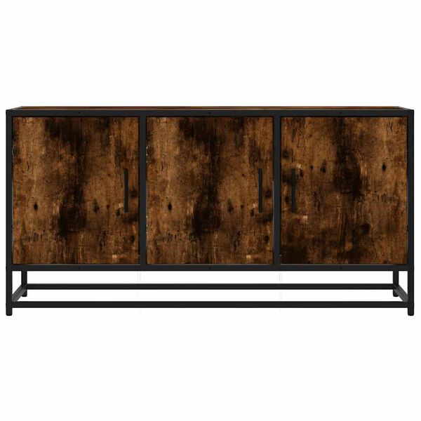 vidaXL Tv-meubel 100x35x50 cm bewerkt hout metaal gerookt eikenkleurig
