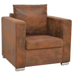 vidaXL Fauteuil bruin 82x73x82 cm imitatiesu&egrave;de
