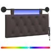 vidaXL Hangend hoofdbord Met LED-verlichting Donkerbruin Stof