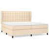 vidaXL Boxspring met matras stof cr&egrave;mekleurig 200x200 cm