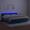 vidaXL Boxspring met matras en LED fluweel donkerblauw 200x200 cm