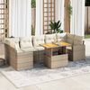 vidaXL 8-delige Loungeset met kussens poly rattan beige