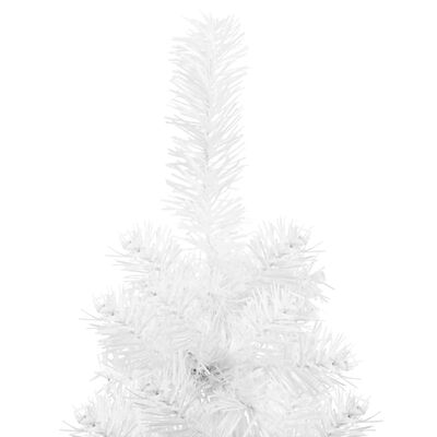 vidaXL Kunstkerstboom half met standaard smal 240 cm wit