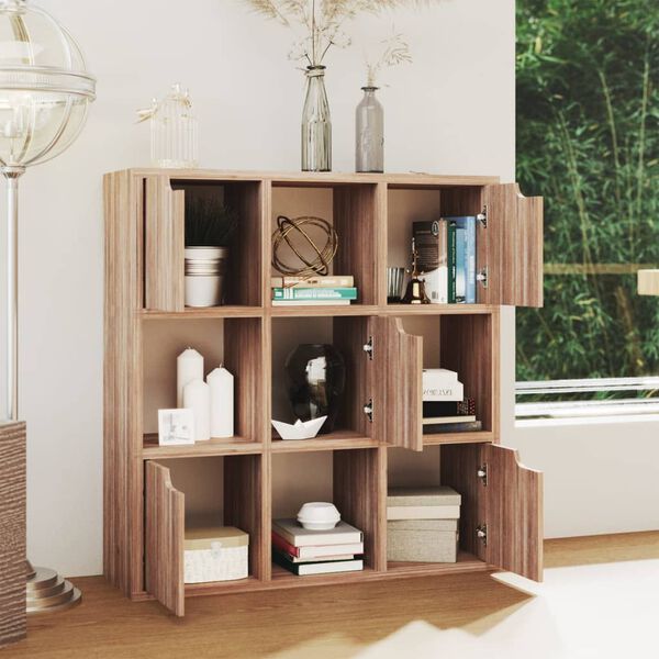 vidaXL Boekenkast 88,5x27,5x88 cm bewerkt hout grijs sonoma eiken