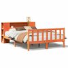 vidaXL Bed met boekenkast zonder matras hout wasbruin 150x200 cm