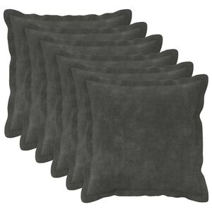 vidaXL Kussensloop 6 st HOUTEN Antracietkleurig 30 x 30 cm