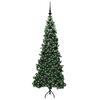 vidaXL Hoek Kunstkerstboom met 300 LED Groen 180 cm PVC en Metaal