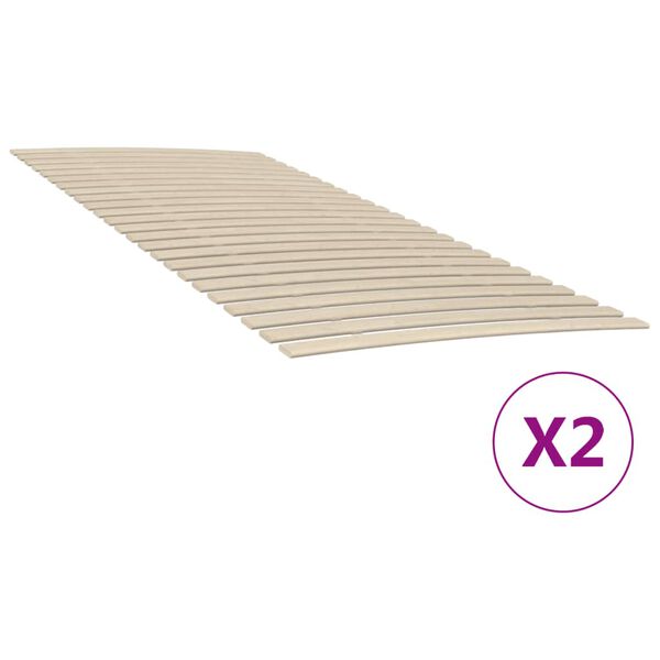 vidaXL Bedlattenvervanging met 48 latten 2 stuks 90x200 cm
