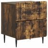 vidaXL Nachtkastje Gerookt eiken 43 x 34,5 x 49,5 cm Bewerkt hout
