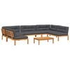 vidaXL 6-delige Loungeset pallet met kussens massief acaciahout