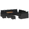 vidaXL Tuin Sofa Set met kussen met opslag 13 pcs Zwart
