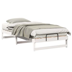 vidaXL Bedframe Wit 100 x 210 cm Massief grenenhout