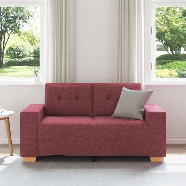 vidaXL Loveseat Bank Wijnrood 160x77x82 cm Stof