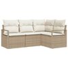 vidaXL Tuin Sofa Set met kussen met opslag 4 pcs Beige en Crème