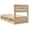 vidaXL Bedframe met hoofdeinde Sonoma 90 x 190 cm Massief grenenhout