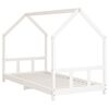 vidaXL Kinderbedframe 90x200 cm massief grenenhout wit