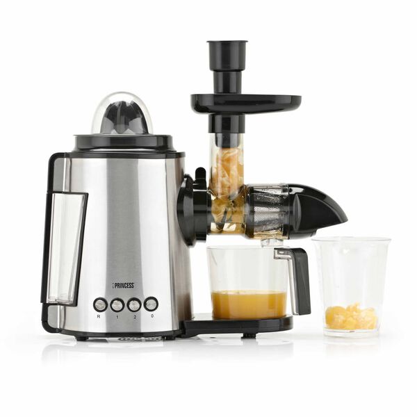 Princess Slowjuicer 2-in-1 Juice Center 150 W zilverkleurig 202042