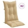 vidaXL Stoelkussens 2 st hoge rug 120x50x7 cm stof gem&ecirc;leerd beige