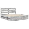 vidaXL Bedframe met hoofdeinde Beton 180 x 200 cm Massief grenenhout