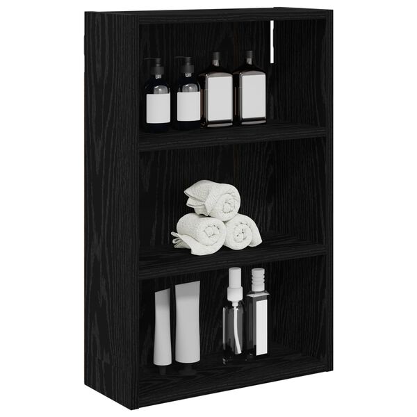 vidaXL Badkamer wandkast met plank Zwarte Eik 40 x 16 x 62,5 cm