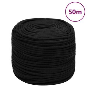 vidaXL Werktouw 10 mm 50 m polyester zwart