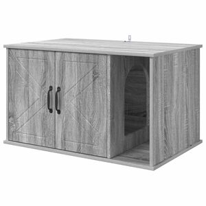 vidaXL Kattenhuis Grijs Sonoma 85 x 55 x 50 cm Bewerkt hout